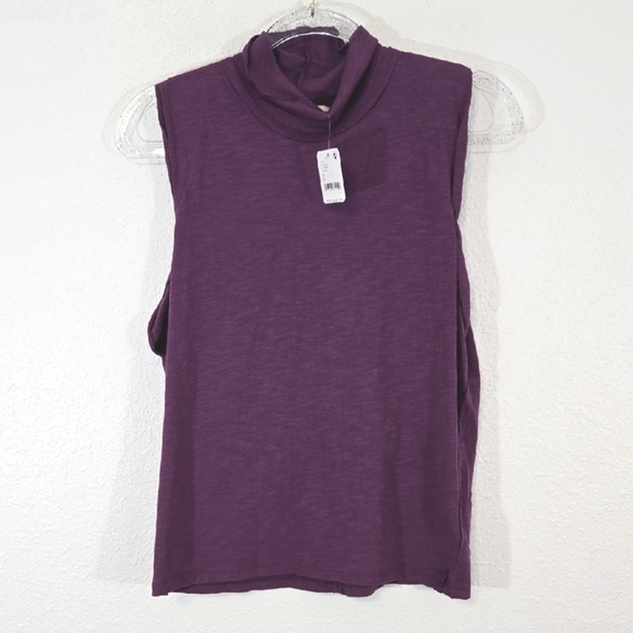 *NWT* We The Free Boysenberry Mock Neck Sleeveless Xena Tank School Work, size S - Picture 1 of 7